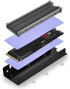 img 3 attached to 🔥 Black M.2 2280 SSD Heatsink for PC or PS5 - PCIe NVMe or SATA M.2 SSD Double-Sided Heat Sink, Computer Accessories