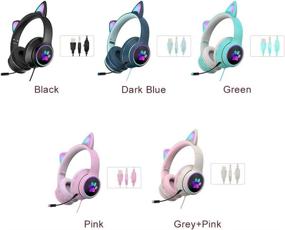 img 2 attached to RGB LED Gaming Headset Cat Ear Headphone with Microphone for Kids and Adults - Enhanced Stereo Sound, Over-Ear Glowing Gaming Headsets