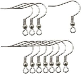 img 4 attached to WOCRAFT 200pcs Stainless Steel Ball and Coil Earring Hooks Findings: Ideal for DIY Jewelry Making (10169)