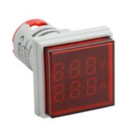 🔴 shopcorp ad101-22vams model: square panel red 3 pack - digital led voltmeter & ammeter multimeter for ac voltage and current monitoring logo