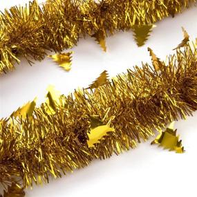 img 2 attached to 🎄 ARCCI Gold Christmas Tinsel Garland 20ft Xmas Tree Hanging - Sparkly Soft Christams Garland for Party Decorations, Shiny Hanging Tinsel Ornaments with 8CM Width - Perfect for Xmas Tree & Ceiling