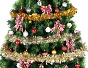 img 3 attached to 🎄 ARCCI Gold Christmas Tinsel Garland 20ft Xmas Tree Hanging - Sparkly Soft Christams Garland for Party Decorations, Shiny Hanging Tinsel Ornaments with 8CM Width - Perfect for Xmas Tree & Ceiling