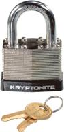 silver/black kryptonite laminated steel key padlock for bicycles (44mm) logo