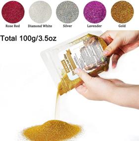 img 3 attached to ✨ Holographic Gold Glitter - 100g / 3.5oz Extra Fine Cosmetic Glitter for Resin Crafts, Wine Glass Decoration, Wedding Cards, Flower Decor, Nails, Face, Eyes, and Body Art