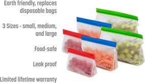 img 3 attached to 👜 Goodful Reusable Stand Up Storage Bags: Leakproof Zip Closure for Food & Home Organization - Small, Medium, Large Sizes in Multicolor