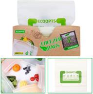 🌿 set of 50 ecoopts compostable freezer bags – 100% reusable food storage sandwich bags for organizing and storing food (7×6.7 in/bag) logo