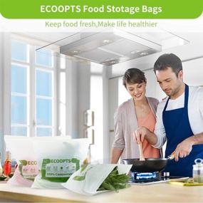 img 2 attached to 🌿 Set of 50 ECOOPTS Compostable Freezer Bags – 100% Reusable Food Storage Sandwich Bags for Organizing and Storing Food (7×6.7 IN/Bag)