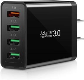 img 4 attached to 🔌 iSeekerKit 3.0 Fast Charging Wall Charger with 4-Ports USB Adapter - Compatible with Galaxy S9 S8 Note 8 9, iPhone, iPad, Tablet, and 10W Wireless Charger