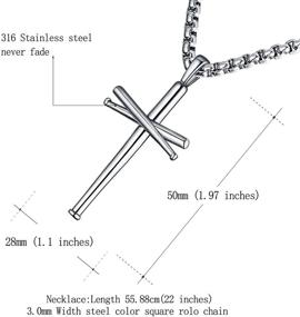img 2 attached to XIEXIELA Бейсбольное крестовое кулонное ожерелье: стильный кулон из нержавеющей стали в форме креста для спортсменов