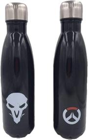 img 1 attached to 🖤 Black Overwatch Reaper 16oz Insulated Stainless Steel Water Bottle