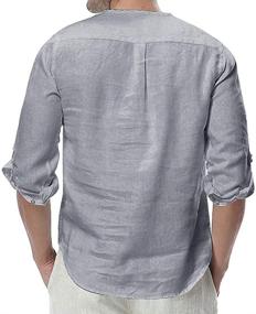 img 3 attached to 👕 Cotton Henley Sleeve T Shirt for Men - WULFUL's Clothing Collection in Shirts