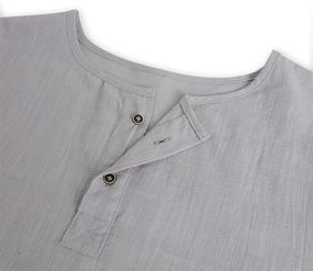 img 2 attached to 👕 Cotton Henley Sleeve T Shirt for Men - WULFUL's Clothing Collection in Shirts