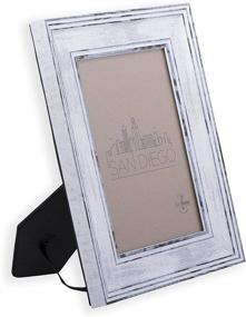 img 3 attached to 🖼️ Distressed White 8x10 Picture Frame - EcoHome Desktop Display Mount, Frames