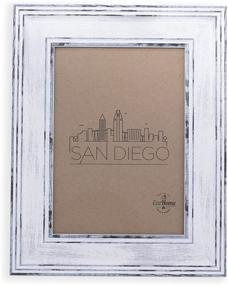 img 4 attached to 🖼️ Distressed White 8x10 Picture Frame - EcoHome Desktop Display Mount, Frames