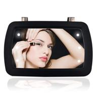 🧳 qixi led lights makeup car sun visor mirror - sun-shading cosmetic mirror with touch screen for vanity and automobile make up logo