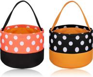 🎃 halloween candy buckets: 2-piece trick or treat bags in fabric tote gift bags, 2 styles logo