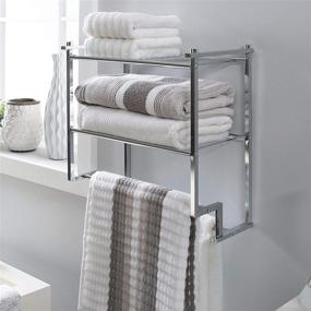 img 2 attached to 🚿 Maximize Bathroom Space and Style with the Organize It All Chrome 2 Tier Wall Mounting Bathroom Rack with Towel Bars