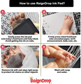 img 2 attached to ReignDrop Ink Pad for Baby Footprint and Handprint | Create Stunning Keepsake Stamps | Non-Toxic, Acid-Free Ink, Easy to Wipe Off Skin | Smudge-Proof, Long-Lasting Keepsakes (Black)