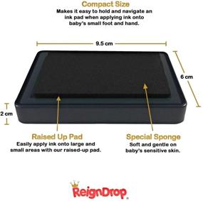 img 3 attached to ReignDrop Ink Pad for Baby Footprint and Handprint | Create Stunning Keepsake Stamps | Non-Toxic, Acid-Free Ink, Easy to Wipe Off Skin | Smudge-Proof, Long-Lasting Keepsakes (Black)