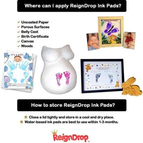 img 1 attached to ReignDrop Ink Pad for Baby Footprint and Handprint | Create Stunning Keepsake Stamps | Non-Toxic, Acid-Free Ink, Easy to Wipe Off Skin | Smudge-Proof, Long-Lasting Keepsakes (Black)