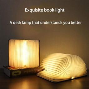 img 1 attached to 📚 Folding Mood Light: Lamp Book Novelty LED Night Light USB Rechargeable for Home & Office Decor Gift Ideas (Large Size)