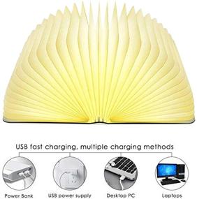 img 3 attached to 📚 Folding Mood Light: Lamp Book Novelty LED Night Light USB Rechargeable for Home & Office Decor Gift Ideas (Large Size)