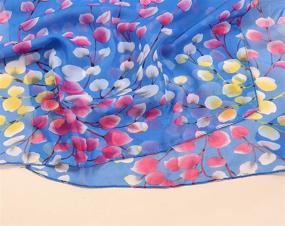 img 1 attached to Acotavie Chiffon Scarf for Women - Lightweight Fashion Floral Print Scarf, Ideal Shawl for Ladies and Girls