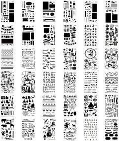 img 4 attached to 📚 Versatile 36-Piece Plastic Journal Stencil Set for Creative Journaling, Scrapbooking, and Artistic Projects: Templates for Notebook Diary, Drawing, and Scrapbook Designs - 4x7 Inch Size