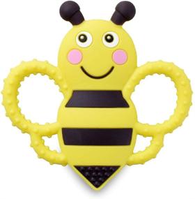 img 3 attached to 🐝 Sweetbee Multi-Textured Buzzy Bee Teether Toy - Soft, Soothing, and Easy to Hold (BPA Free, Freezer and Dishwasher Safe)