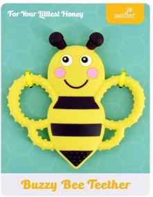 img 2 attached to 🐝 Sweetbee Multi-Textured Buzzy Bee Teether Toy - Soft, Soothing, and Easy to Hold (BPA Free, Freezer and Dishwasher Safe)