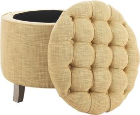 img 2 attached to 🔶 Safavieh Amelia Tufted Storage Ottoman in Elegant Gold - Practical and Stylish Solution