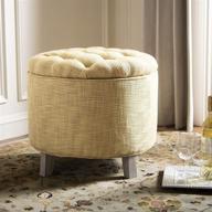 🔶 safavieh amelia tufted storage ottoman in elegant gold - practical and stylish solution logo