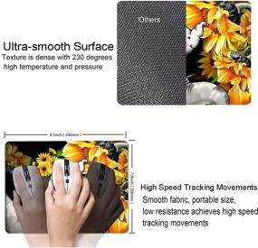 img 2 attached to 🌻 Adorable Baby Elephant and Sunflower Mouse Pad - Gaming Mouse Mat for Office, Home, and Travel - Waterproof, Non-Slip Rubber Base - 9.5"x7.9"x0.12" Inch