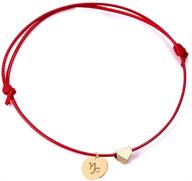 ❤️ ailiessy love heart constellation bracelet for women: handmade braided rope, zodiac coin charm fashion red string friendship jewelry logo