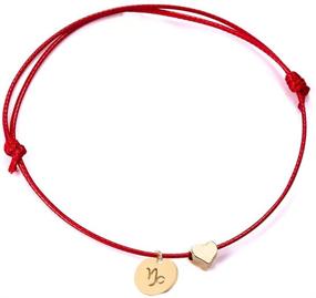 img 4 attached to ❤️ Ailiessy Love Heart Constellation Bracelet for Women: Handmade Braided Rope, Zodiac Coin Charm Fashion Red String Friendship Jewelry