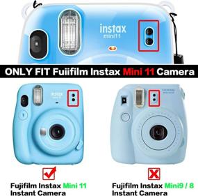 img 2 attached to 📸 SAIKA Защитный кристальный чехол для камеры Fujifilm Instax Mini 11 - прозрачный жесткий PVC чехол с милым регулируемым плечевым ремнем