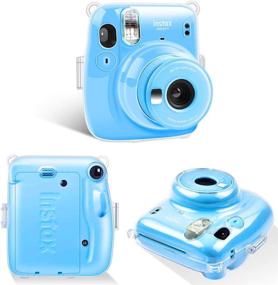 img 3 attached to 📸 SAIKA Protective Crystal Case for Fujifilm Instax Mini 11 Camera – Clear Hard PVC Cover with Cute Adjustable Shoulder Strap