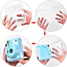 img 1 attached to 📸 SAIKA Protective Crystal Case for Fujifilm Instax Mini 11 Camera – Clear Hard PVC Cover with Cute Adjustable Shoulder Strap