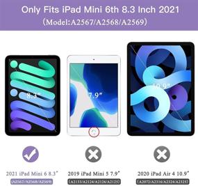 img 2 attached to 📱 ZoneFoker Clear Case for iPad Mini 6 (8.3 inch, 2021 Model) - Built-in Screen Protector & Pencil Holder Included, Dual Layer Full-Body Shockproof Rugged Protective Case for iPad Mini 6th Generation - Clear