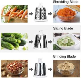 img 2 attached to 🧀 3-in-1 Rotary Cheese Grater, Shredder, and Mandoline Slicer - Easy-to-Clean Manual Round Potato Slicer - Grater Slicer for Fruit, Vegetables, Nuts (Red)