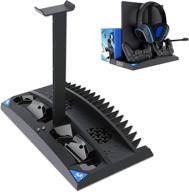 linkstyle ps4 cooling fan vertical stand: enhance your gaming experience with 2 controller charger station, 17 games storage slot, and 1 headset storage holder логотип