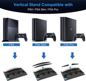 img 2 attached to Linkstyle PS4 Cooling Fan Vertical Stand: Enhance Your Gaming Experience with 2 Controller Charger Station, 17 Games Storage Slot, and 1 Headset Storage Holder