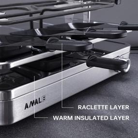 img 3 attached to 🔥 ANWALE Smokeless Indoor Electric Grill: Griddle, Raclette Table, Korean BBQ - All-In-One 1500W Grill, FDA & ETL Listed with Warm Insulated Layer