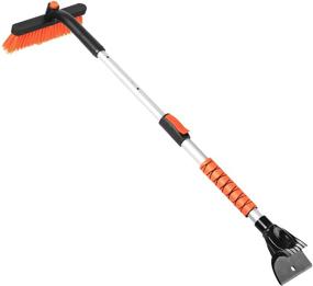 img 4 attached to 🧹 YUICHH 35.5-Inch Snow Brush with Ice Scraper | Car Windshield Snow Brush with Foam Grip | Extendable & Detachable | Ideal for Car, Truck, SUV | Vibrant Orange