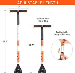 img 3 attached to 🧹 YUICHH 35.5-Inch Snow Brush with Ice Scraper | Car Windshield Snow Brush with Foam Grip | Extendable & Detachable | Ideal for Car, Truck, SUV | Vibrant Orange