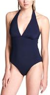 👙 calvin klein women's pleated one piece swimsuit with removable cups and halter top logo