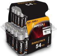 🔋 impecca aa and aaa batteries combo (54-count) long lasting high performance alkaline batteries lr3/lr6 logo