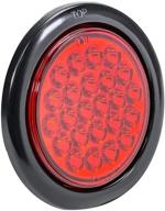 🚦 4-inch round red led trailer tail light - dot approved stop brake turn lights for trucks - ip67 waterproof rv semi truck taillight - 24 bright leds with colored lens, grommet & plugs included - 1 pack logo
