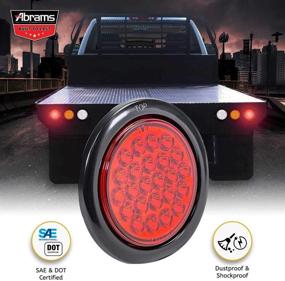 img 3 attached to 🚦 4-Inch Round Red LED Trailer Tail Light - DOT Approved Stop Brake Turn Lights for Trucks - IP67 Waterproof RV Semi Truck Taillight - 24 Bright LEDs With Colored Lens, Grommet & Plugs Included - 1 Pack