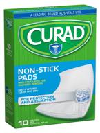 🩹 curad non-stick pads: 3x4 inches, 10 count - efficient wound care solution логотип